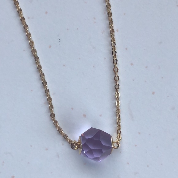 Swarovski Purple tanzanite crystal solitaire necklace - Picture 3 of 11